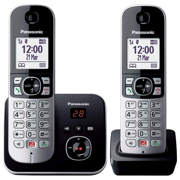 Panasonic KX-TG6862JTB Telefono Cordless Digitale con Segreteria Telefonica Digitale, Unità Bas