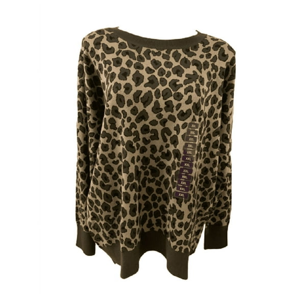 Isaac Mizrahi Women's Lounge Sweater in Leopard, size XXL
