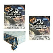 Jurassic World Fallen Kingdom Birthday Party Supplies Bundle includes Plastic Table Covers - 2 Pack
