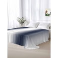 thumbnail image 5 of Navy Blue Ombre Twim Size Flat Sheet, Wrinkleproof & Fadeproof Cooling Flat Bed Sheet Only, Farmhouse Modern Art Breathable Soft Bedding Top Sheets 66 x 96 Inches, 5 of 8