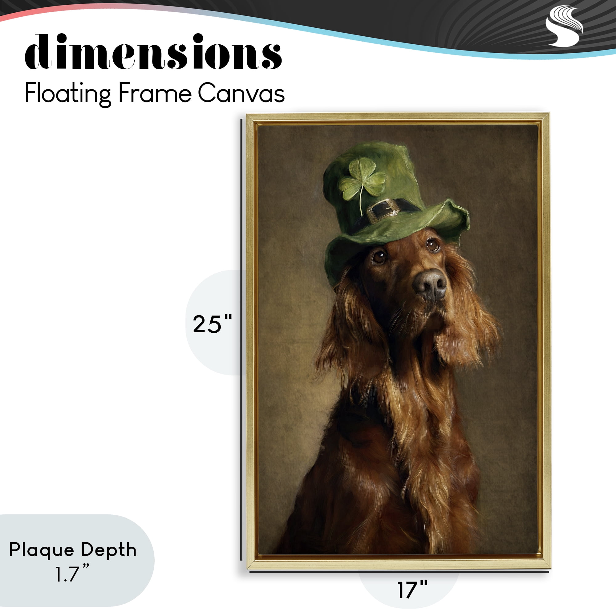 Stupell Industries The Irish Setter Portrait Gold Framed Floater Canvas Wall Art, design by Tina LeCour