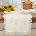 thumbnail image 3 of Fringe-Touched Waffle Weave Table Runner, 3 of 3