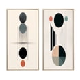thumbnail image 2 of Designart "Retro Minimalist Moon Harmony Lovely Rhythms V" Transitional Framed Wall Art Set Of 2 - Abstract Gold Gallery Wall Frame Set For Home Decor, 2 of 6