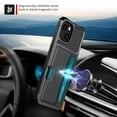 thumbnail image 4 of for iPhone 13 Phone Case with Card Holder Wallet Shockproof RFID Blocking Ring Holder Case Magnetic Kickstand Skin PU Leather TPU Rugged Cover For iPhone 13,Black, 4 of 6