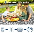 thumbnail image 4 of Outdoor Rug 9x12 - Waterproof Reversible Plastic Straw Mat, Gray & White, UV Resistant for Patio Deck Backyard, 4 of 15