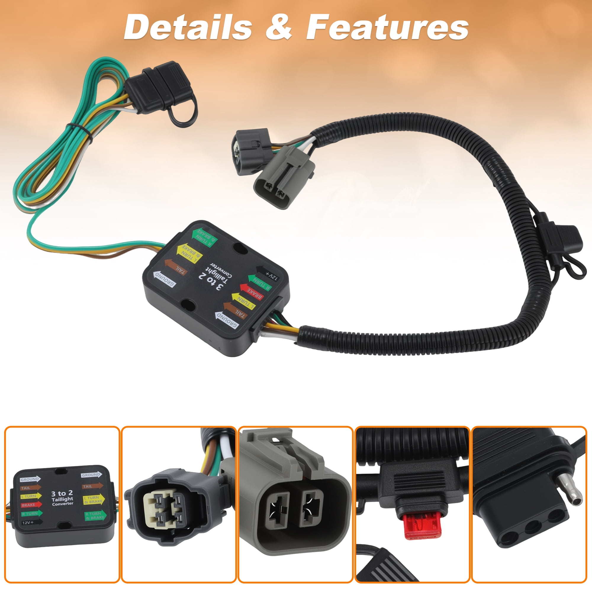Unique Bargains 4 Pin Trailer Wiring Harness Kit for Hyundai Santa Fe and for Kia Sedona