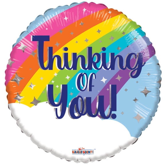 18 inch Kaleidoscope Thinking Of You Rainbow Foil Mylar Balloon - Party Supplies Decorations
