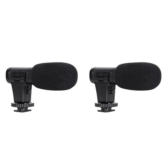 2X Video Microphone on-Camera Mini Condenser Record Interview Vlog Mic for Phone DSLR Camera 3.5mm Microphone