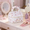 thumbnail image 4 of Cherry Printed Cosmetic Bag Portable Travel Toiletry Storage Organizer Pouch, 4 of 6