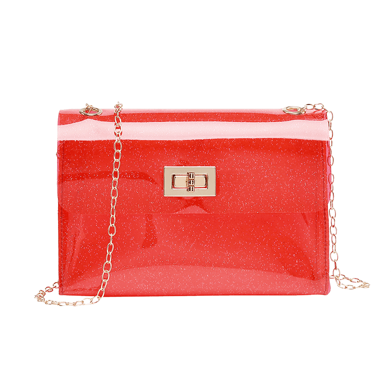 Bmnmsl Bmnmsl PVC Clear Transparent Shoulder Bag Tote Jelly Candy Summer Beach Handbag