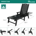 thumbnail image 5 of 78.7" Long Reclining Outdoor Chaise Lounge Black, 5 of 5