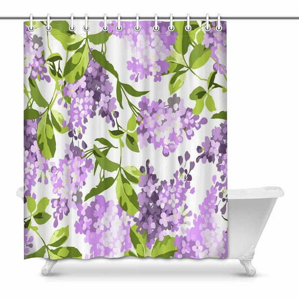 MKHERT with lilac flowers Bathroom Shower Curtain 60x72 inch Walmart