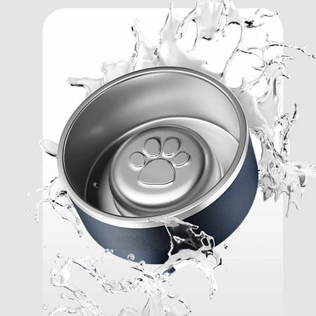 Dog Bowls Stainless Steel Dog Food and Water Bowl for Small to Large Breed Anti-Slip Dishwasher Safer Rust-Resistant Easy to Clean Weighted Durable Metal Bowl(17.2*17.2*6.5cm Black)