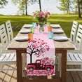thumbnail image 4 of Table Runners 70 Inches Long Dress Scarves, Valentine's Day Farmhouse Coffee/Dining/Kitchen Table Decor, Holiday Table Runner, Romantic Love Tree Branch Truck Roses Ombre Pink 13x70 Inch, 4 of 9