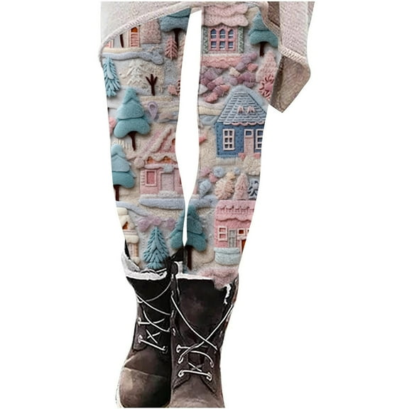 Iyufng Christmas Leggings for Women Plus,Fashion Casual Christmas Printed Yoga Leggings Graphic Tight Leggings High Waist