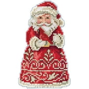Mill Hill/Jim Shore Counted Cross Stitch Kit 5"X3.5"-Santa With Cardinal