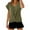 Army Green, variant on Twist Front Tops for Women, Yigetop Solid Color V Neck T Shirt Elegant Short Sleeved Top for Spring and Summer Women's Clothing Womens Dress Tops Black L
