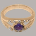 thumbnail image 4 of LBG British Made 9k Rose Gold Natural Amethyst & Cultured Pearl Womens Band Ring - 33 size options - Size 9.5, 4 of 7