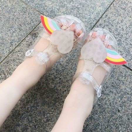 

Binmer Toddler Shoes Baby Girls Cute Fruit Jelly Colors Hollow Out Non-Slip Soft Sole Beach Roman Sandals