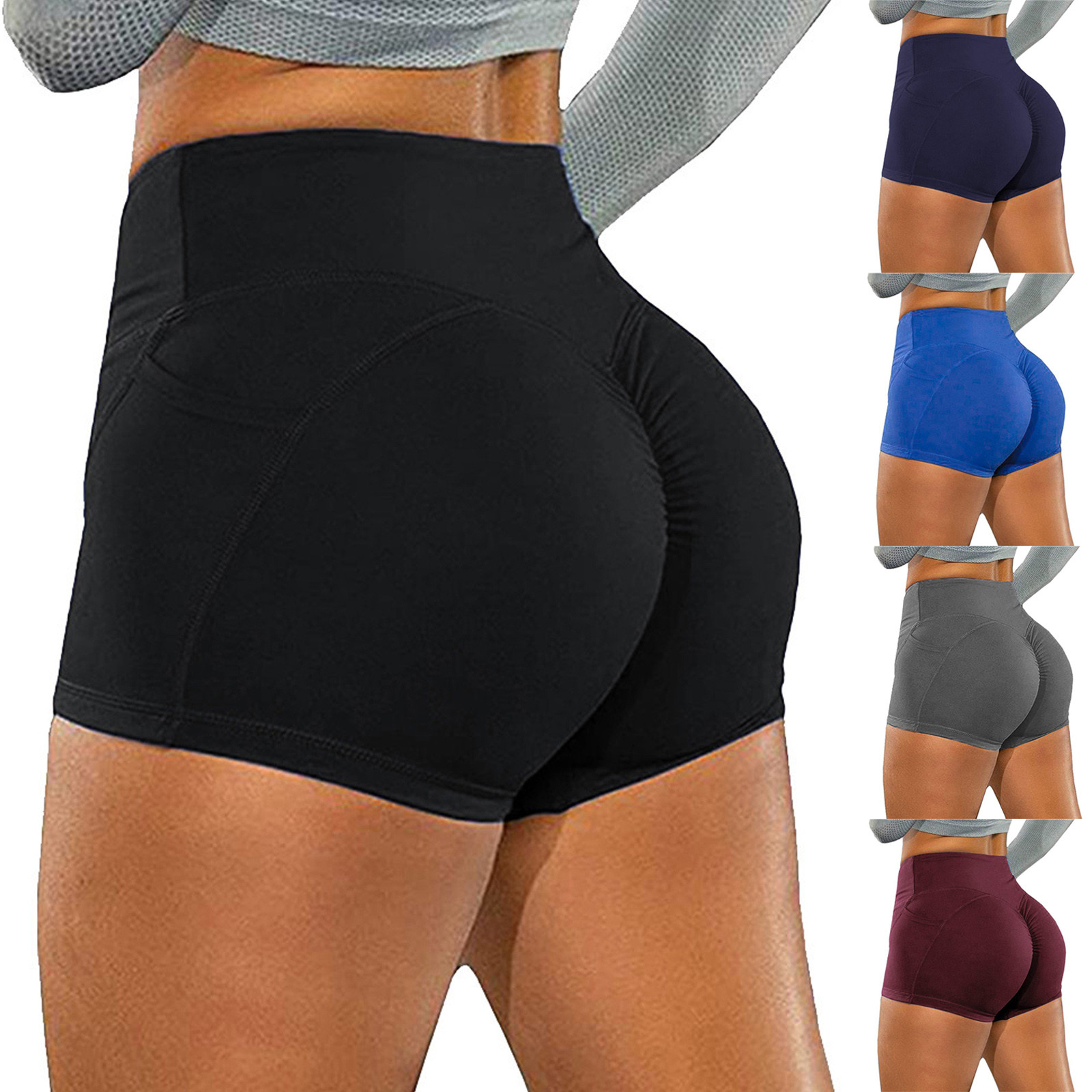 Womens Athletic Shorts, Plus Size Shorts, Stretch Yoga Leggings Fitness Running Gym
