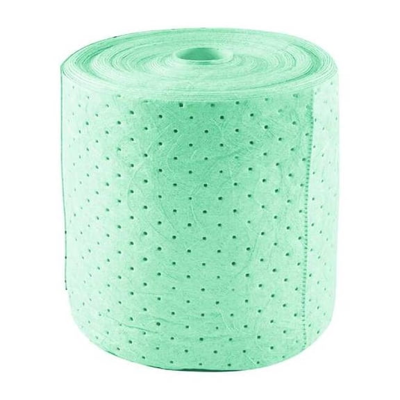 Sorbent Roll, 39 gal, 15 in x 150 ft, Harsh Chemicals, Green, 2 PK
