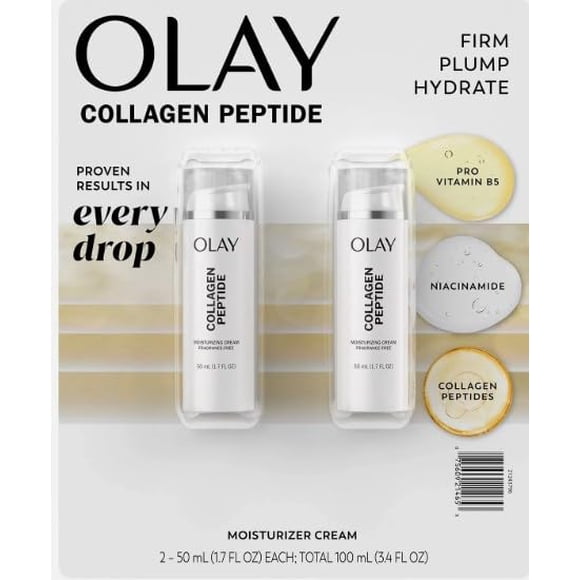 Crema Hidratante con Péptidos de Colágeno Olay 100 ml Paquete de 2