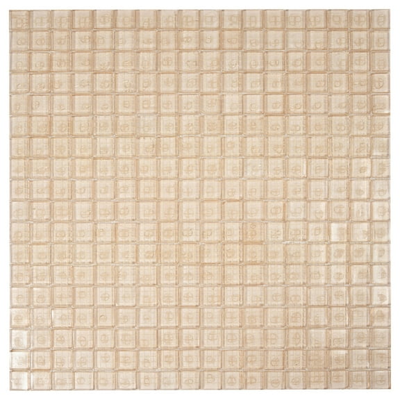 Skosh 11.6 in. x 11.6 in. Glossy Light Fawn Beige Glass Mosaic Wall and Floor Tile (18.69 sq. ft./case) (20-pack)