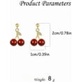 thumbnail image 6 of Minimalist Chic CZ Cherry Stud Earrings for Women Gold-Toned Fashion Cubic Zirconia Small Cute Fruit Drop Dangle Studs Simple Tassel Dangling Earring Delicate Christmas Holiday Jewelry, 6 of 6