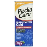 3 Pack PediaCare Multi Symptom Cold Plus Acetaminophen Grap Flavor 4 Oz Each