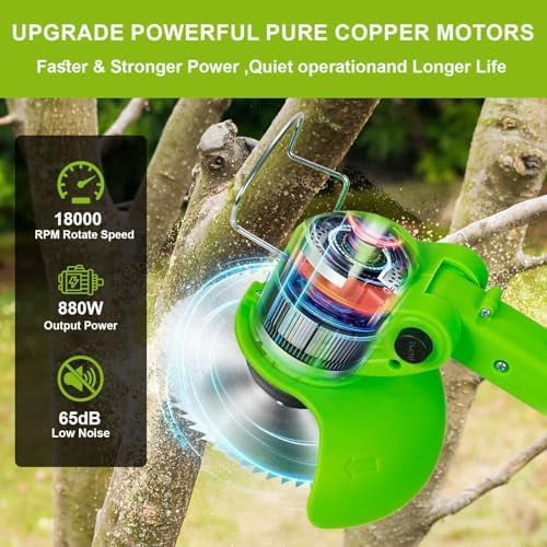 Weed Wacker Cordless,24v Electric Weed Eater Battery Powered,3 in 1 Lightweight Grass Trimmer with 2 4.0 Ah Batteries & Charger,Height Adjustable Wheeled Brush Cutte for Lawn Care,Garden,Yard (Green)