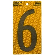 (2 pack) HY-KO 4 Yellow Self-Adhesive Reflective Number 6
