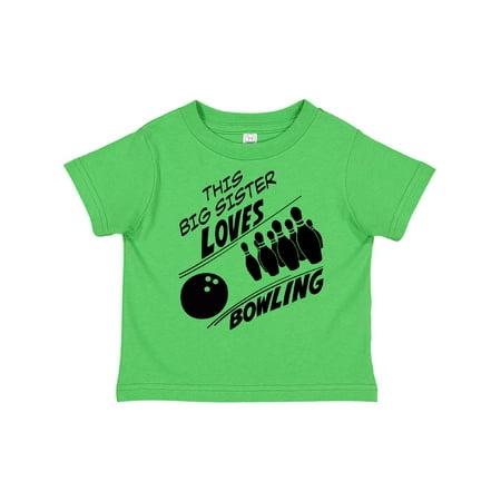 

Inktastic This Big Sister Loves Bowling Gift Toddler Toddler Girl T-Shirt