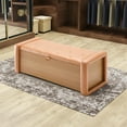 thumbnail image 4 of WUTUTUEE 48" Tufted Storage Ottoman Bench with Safety Hinge, Orange Faux Leather Blanket Chest & Versatile Entryway Storage, End of Bed Bench for Bedroom, Living Room, Dorm, Window Seat, 4 of 8