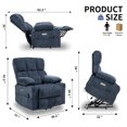 thumbnail image 6 of Large Power Lift Recliner Chair with Massage and Heat, for Big and Tall Elderly People, 8-Point Vibration Massage and Lumbar Heating, Two Cup Holders and USB Charge Port, 6 of 7