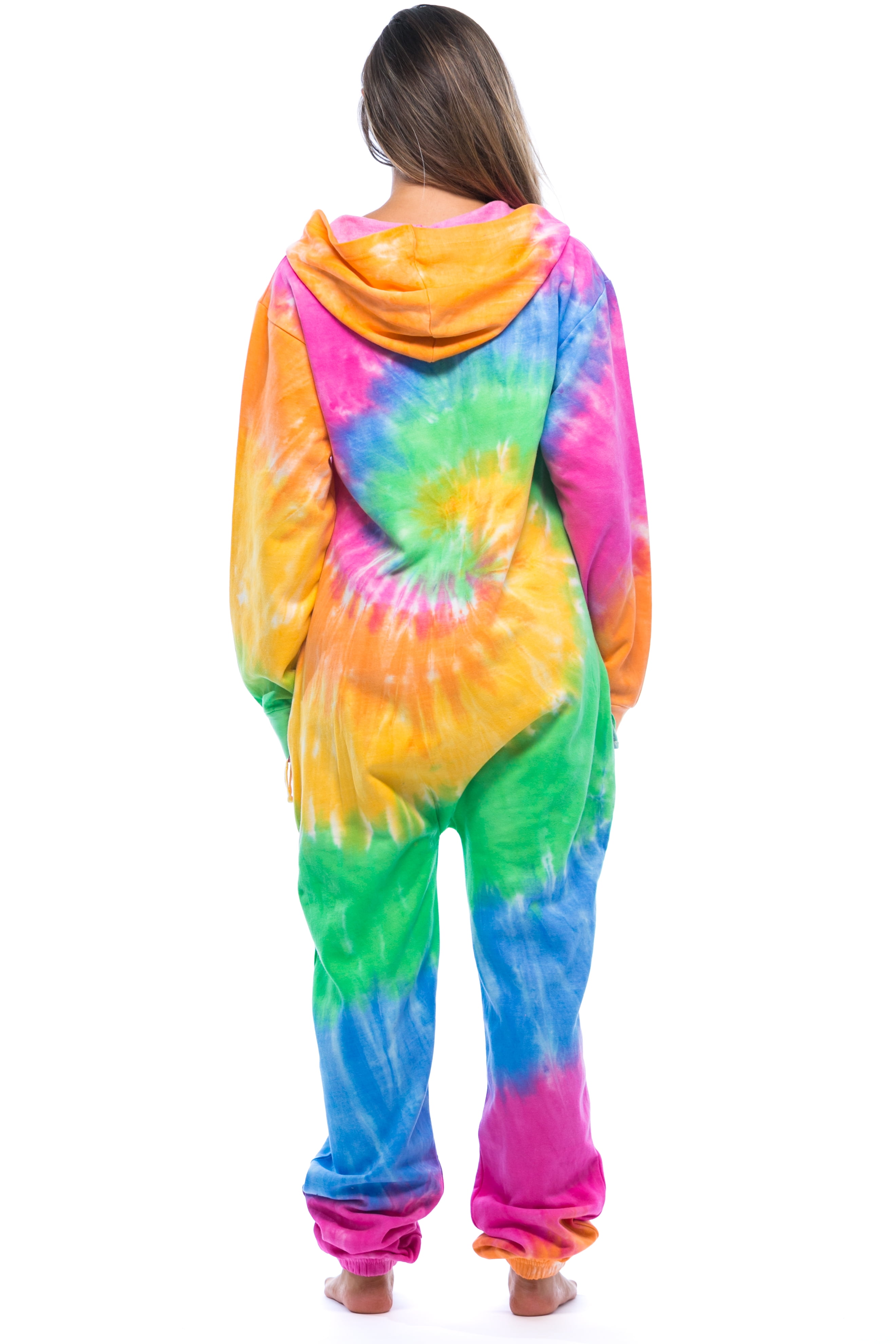 #Followme Tie Dye Adult Onesie / Pajamas / Jumpsuit (Large)