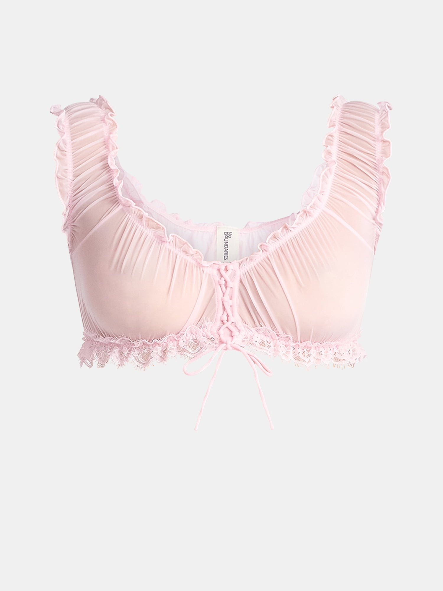 No Boundaries Valentine's Day Chiffon Bralette, Women’s