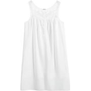 HOTOUCH Women's Cotton Nightgown Button Nightshirt Lace Sleepwear Sleeveless Sleepshirt Wide Strap Nightwear S-XXL
