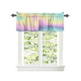 thumbnail image 2 of Kitchen Cafe Valance Curtain for Small Windows,Colorful Abstract Rainbow Sky Rod Pocket Valances Holographic Iridescent Metallic Printing Window Treatment for Living Room/Bedroom/Bathroom,42x12in, 2 of 9