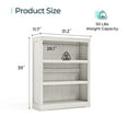 thumbnail image 3 of LINSY HOME 40in 3 Tier Bookshelf, Small Bookcase Shelf Storage Organizer, Modern Book Shelf for Bedroom, Living Room and Home Office, White Oak, 3 of 8