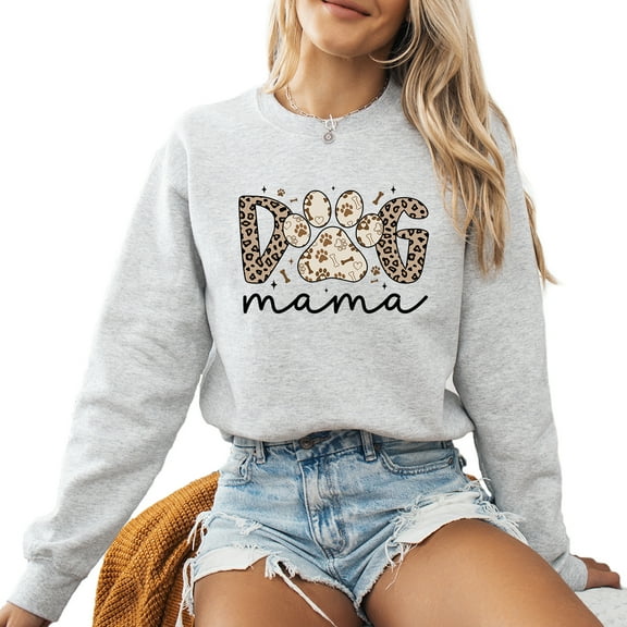 Fur Dog Mama Sweatshirt Women Cute Long Sleeve Fashion Graphic Shirts Gift Pullover Tops