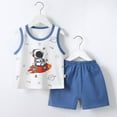 thumbnail image 4 of Birdeem Baby Summer Boy Cute Printed Round Neck Tank Shorts Suit, 4 of 12