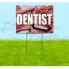 Dentist (18" x 24") Yard Sign, Includes Metal Step Stake