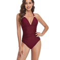 thumbnail image 3 of Women's V-Neck One-Piece Swimsuits, 3 of 5