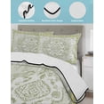 thumbnail image 4 of Sage Green Twin XL Size Down Alternative Comforter,Lightweight Comforter Quilt Bedding Set with Pillow Shams Boho Retro Decorative Abstract Floral Ethnic Bed Comforter Duvet Insert 68"x98", 4 of 7
