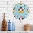 thumbnail image 3 of Cartoon Penguins in Swim Circles Round Wall Clock Silent Analog Battery Operated Gold Pointer Home Decor 9.84" Diameter, 3 of 11