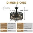 thumbnail image 6 of Bella Depot 18 Inches Woven Rope Drum Ceiling Fan with Light and Remote Control, 3-Speed Reversible Fan, 6 of 6