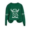 thumbnail image 2 of Sakmal Cute No Hoodie Womens Sweatshirts Green Pullover Sweatshirts Casual Cartoon Fall Clothes 2025, 2 of 5