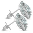 thumbnail image 3 of Pompeii 1 3/4 Ct Halo Diamond Studs Sprial 10.9mm Womens Earrings 14k White Gold (G-H,SI), 3 of 5