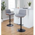 thumbnail image 3 of Corazza Adjustable Bar Stool, Chrome Bar Stools, Bar Chairs, Swivel Bar Stools, Bar Stools Set of 2 (Light Grey), 3 of 6