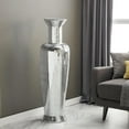 thumbnail image 3 of DecMode 51" Tall Floor Silver Polystone Vase with Mosaic Mirror Inlay, 3 of 12